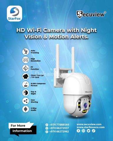 HD Wi-Fi Camera with Night Vision & Motion Alerts.