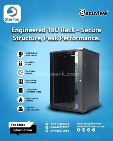 Engineered 18U Rack – Secure Structure, Peak Performance.