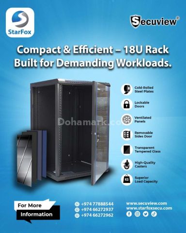 Engineered 18U Rack – Secure Structure, Peak Performance.