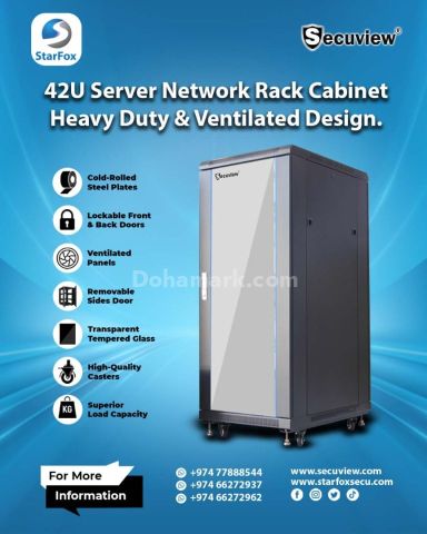42U Server Network Rack Cabinet – Heavy Duty & Ventilated