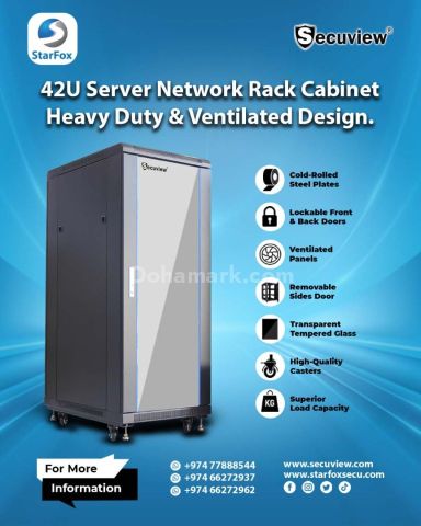42U Server Network Rack Cabinet – Heavy Duty & Ventilated