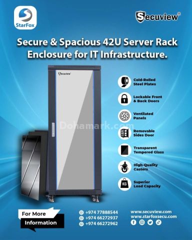 Secure & Spacious 42U Server Rack Enclosure for IT Infrastructure