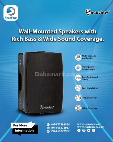 40W Wall-Mounted Speakers with Rich Bass & Wide Sound Coverage.