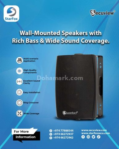 40W Wall-Mounted Speakers with Rich Bass & Wide Sound Coverage.
