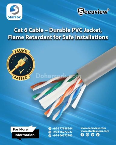 Secuview Cat 6 UTP Cable, Pure Copper, 23AWG, for High-Speed Data