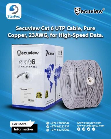 Cat 6 Cable, Durable PVC Jacket, Flame Retardant for Safe Install