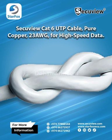 Cat 6 Cable, Durable PVC Jacket, Flame Retardant for Safe Install