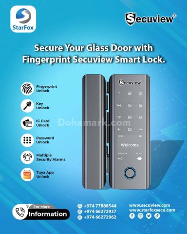 Secure Your Glass Door with Fingerprint Secuview Smart Lock.
