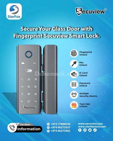 Secure Your Glass Door with Fingerprint Secuview Smart Lock.