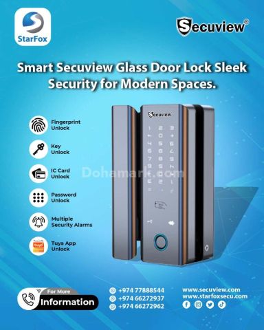 Secure Your Glass Door with Fingerprint Secuview Smart Lock.