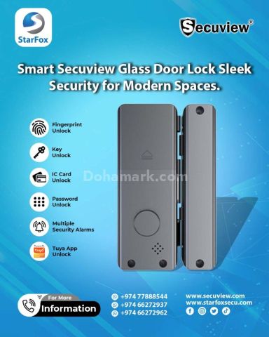 Secure Your Glass Door with Fingerprint Secuview Smart Lock.