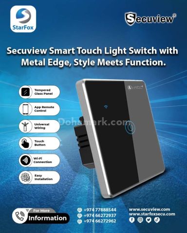 Secuview Smart Touch Light Switch with Metal Edge, Style Meets Fu