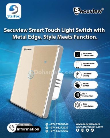 Secuview Smart Touch Light Switch with Metal Edge, Style Meets Fu