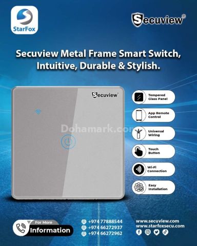 Secuview Metal Frame Smart Switch, Intuitive, Durable & Stylish.