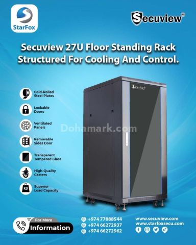 Secuview 27U Floor Standing Rack Structured For Cooling And Contr