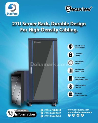 27U Server Rack, Durable Design For High Density Cabling.