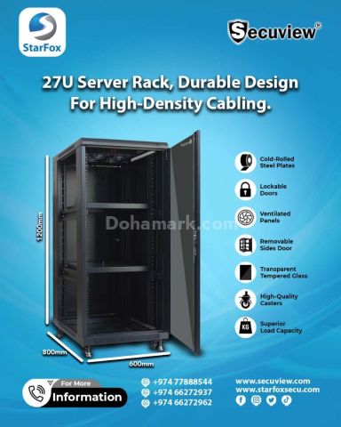 27U Server Rack, Durable Design For High Density Cabling.