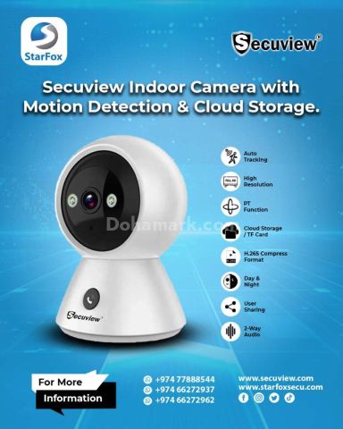 Secuview Indoor Camera with Motion Detection & Cloud Storage.