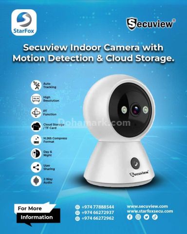 Secuview Indoor Camera with Motion Detection & Cloud Storage.