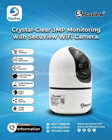 Crystal-Clear 3MP Monitoring with Secuview Wi-Fi Camera.