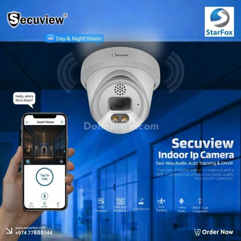 Secuview 5Mp Indoor Ip Camera | Two-Way Audio, Auto Tracking & ON