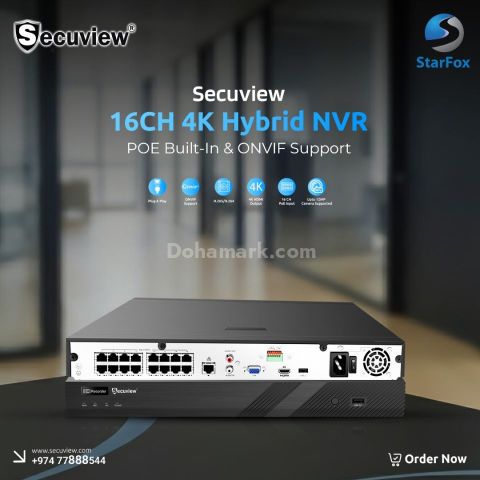 Secuview 16CH 4K Hybrid NVR (Built-in PoE)