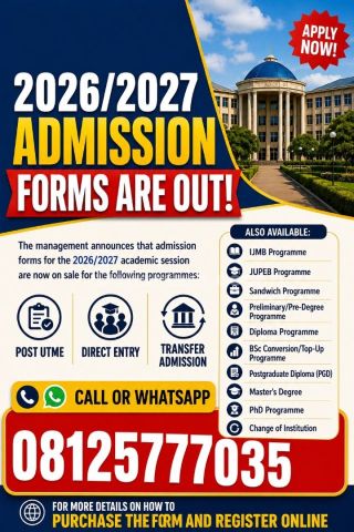 PAMO University of Medical Sciences, Portharcourt. Admission Form