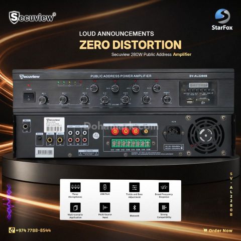 Secuview 280W Public Address Amplifier With Clear Sound