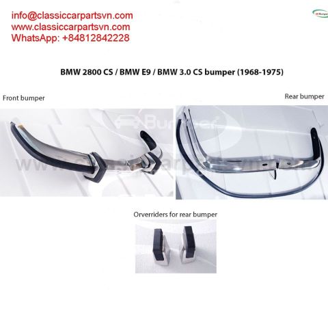 BMW 2800CS. 3.0CS. E9 bumpers (1968-1975) by stainless steel new