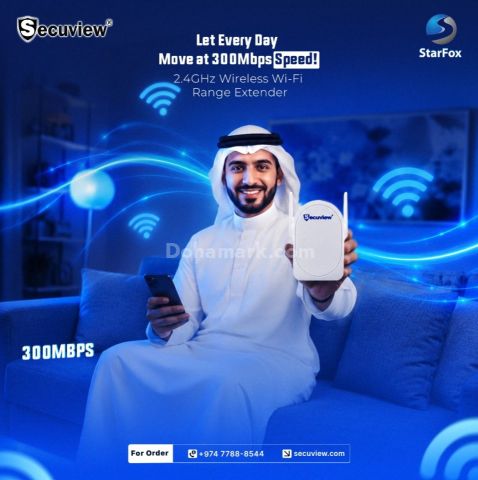 Secuview 300Mbps 2.4GHz Wireless Wi-Fi Range Extender.