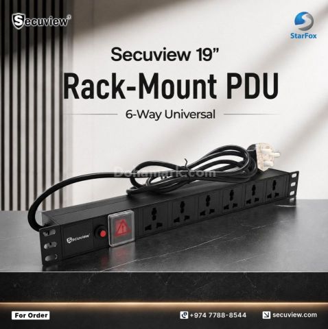 Secuview 19″ Rack-Mount PDU| 6-Way Universal | High-Efficiency Po