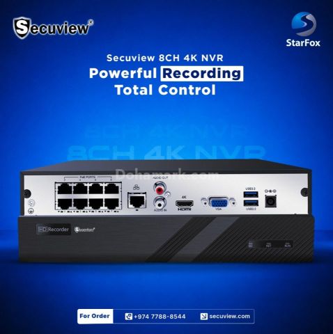 Secuview 8CH 4K NVR |Ultra HD | ONVIF Support | High-Speed Perfor