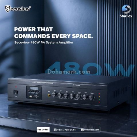 Secuview 480W PA System Amplifier With 1 Zone