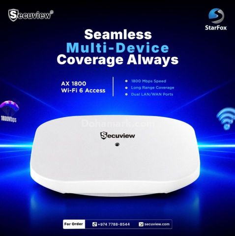Secuview AX1800 Wi-Fi 6 Access Point | Dual-Band Gigabit