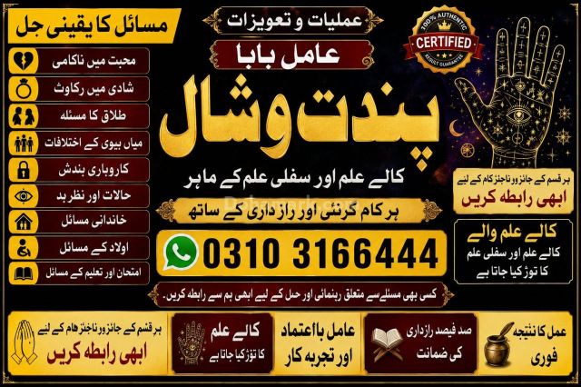 عامل بابا پنڈت وشال | سحر و جادو کے ماہر | علمِ نجوم اور روحانی ر