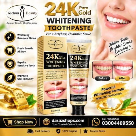 24k Gold Whitening Toothpaste In Lahore 03004409550–  darazshops.