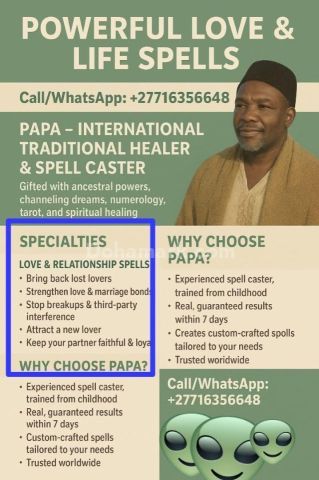TRADITIONAL HEALER  +27716356648 spiritual healer & Spell caster
