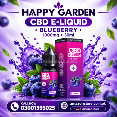 هابي فيب CBD سائل فيب بنكهة التوت الأزرق، 1000 ملغ، 30 مل – في با