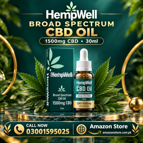 زيت CBD واسع الطيف بتركيز 1500 ملغ في باكستان